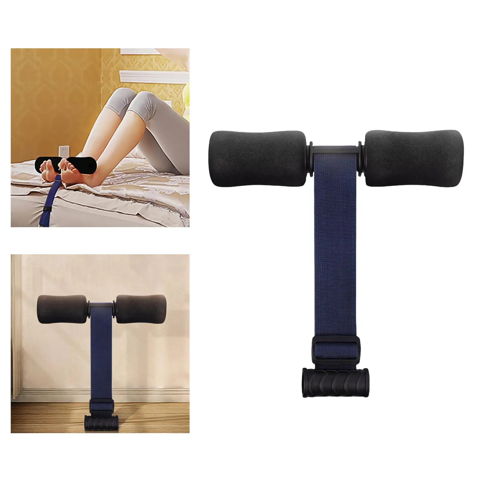 Portable Nordic Hamstring Curl Strap Stretching Sit Padded Ankle Bar Abdominal Workout for Home Exercise Training