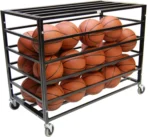 Sports Sports Lockable Ball Storage Cart, Basketball Storage Bin for Indoor Outdoor, Rolling Exercise Ball Cart Holder