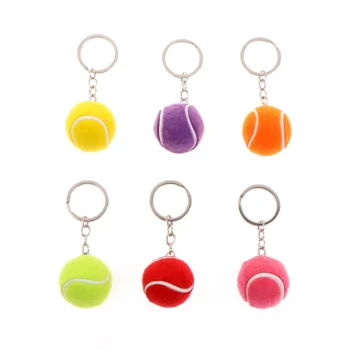 1PC Tennis Ball Key Chain Metal Keychain Car Key Chain Key Ring sports chain pendant Sport Ball Club Souvenir Teenager Fan Gift