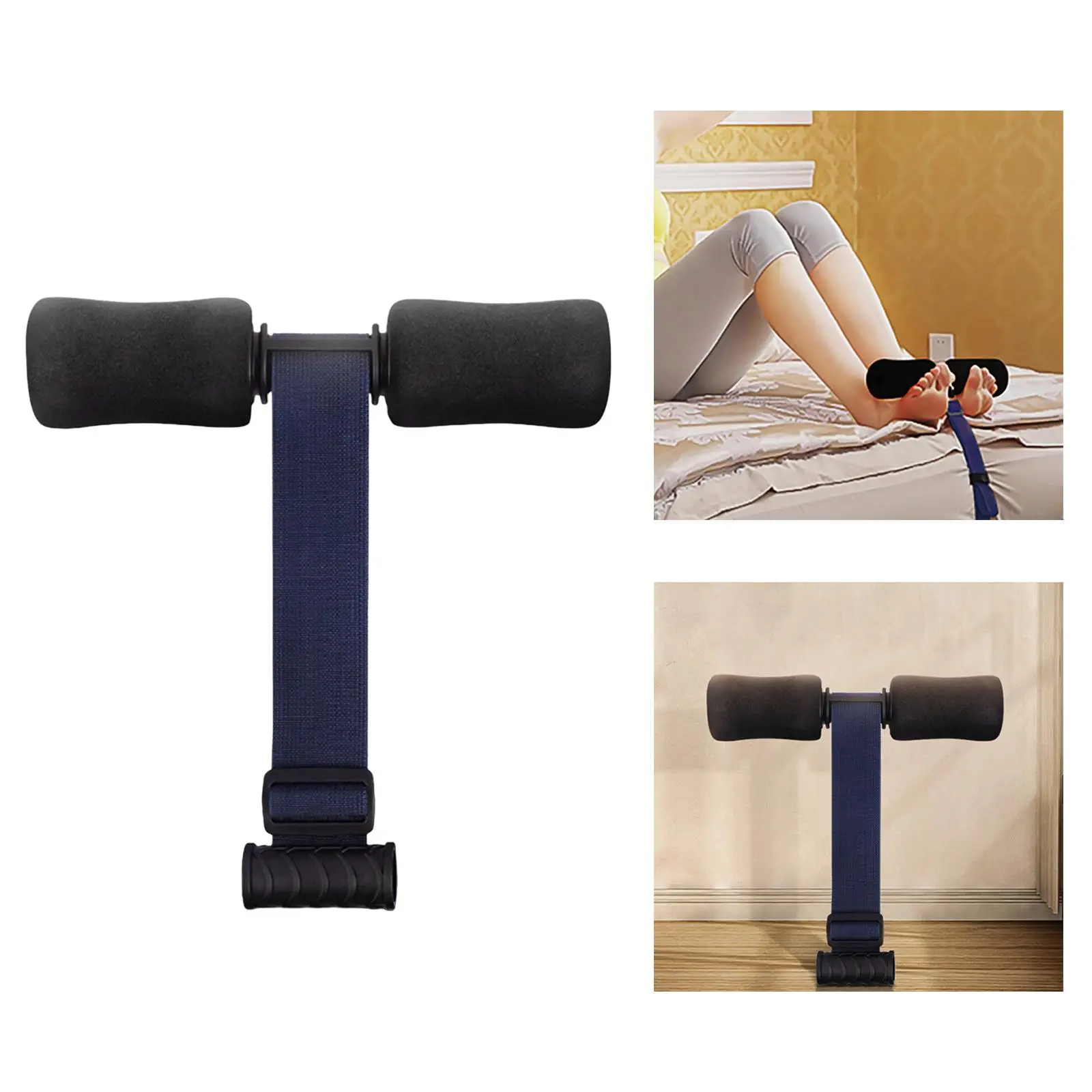 Portable Nordic Hamstring Curl Strap Stretching Sit Padded Ankle Bar Abdominal Workout for Home Exercise Training