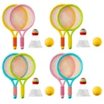 Kid's Badminton Shuttlecocks, Tennis Racquets Set for Children, Outdoor, Indoor Sport