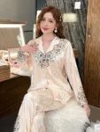 kf-S3bf8518d91ca41ddbeca381e3176377fg-2024-Spring-Autumn-New-Pajamas-Women-s-Korean-Style-Lapel-Golden-Velvet-Top-With-Pants-For