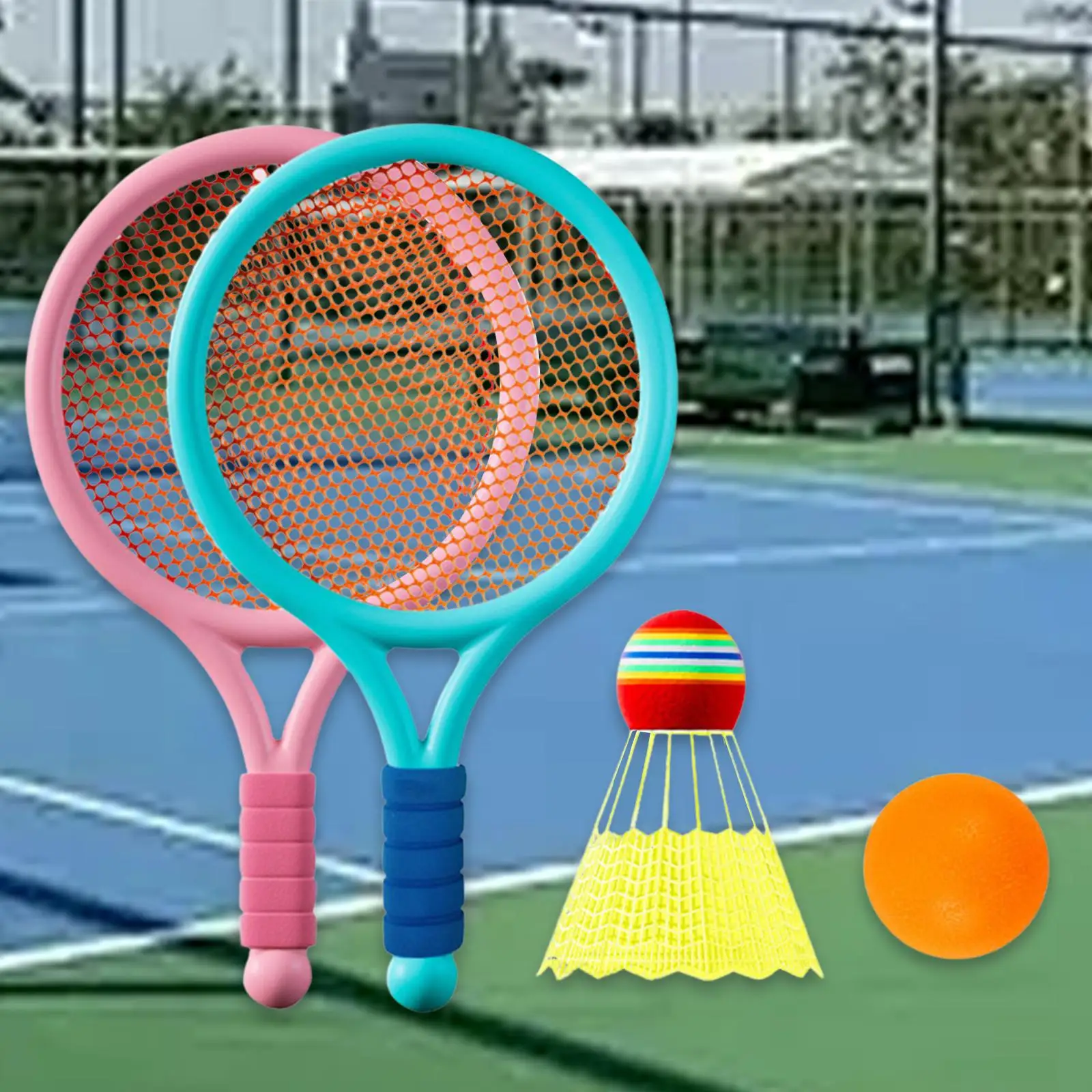 Children Badminton Tennis Set Interactive Toy Tennis Racket for Kids Tennis Racquets for Beach Toys Backyard Playing Indoor Boys