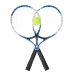 1 Set Kids Tennis Racket Metal Badminton Racquet with Parent Child Educational Sports Game for Outdoor Beach Black