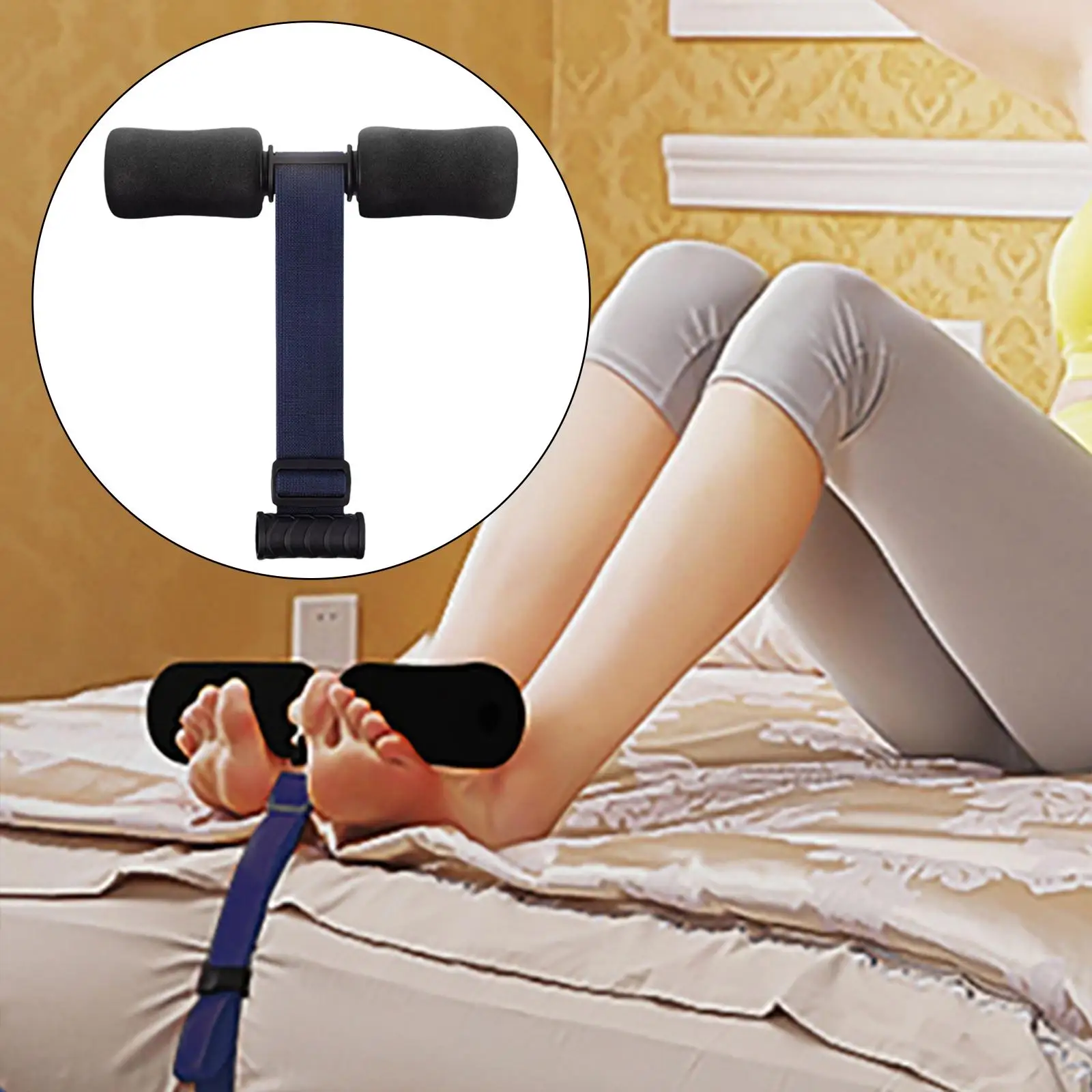 Portable Nordic Hamstring Curl Strap Stretching Sit Padded Ankle Bar Abdominal Workout for Home Exercise Training