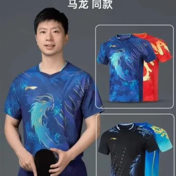 2024 new men's and women's table tennis T-shirt quick drying breathable V-neck light skin friendly team customized LOGO and name