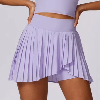 Casual Pleated Tennis Shorts Skirt Wear Golf Sports Skirt Quick-drying Pants Fitness Clothes Pocket Pleated Workout Women