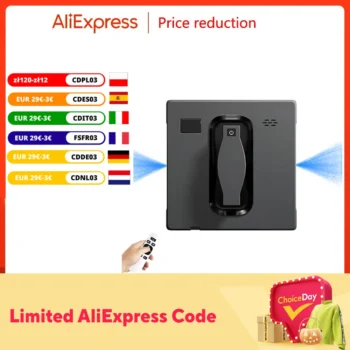 PuRuiKai Robot Window cleaner,Dual Water Spray,Smart Memory,High Vacuum Suction, Laser Sensor, Home Wall Glass Cleaning Robot