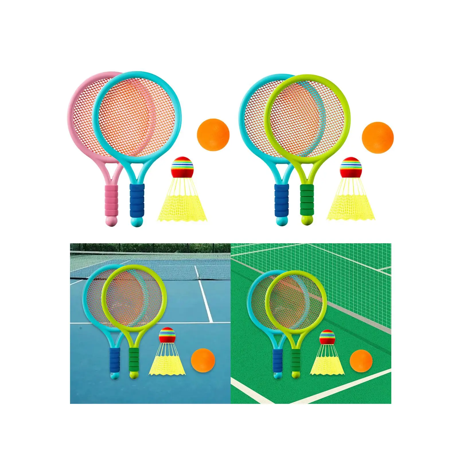 Children Badminton Tennis Set Interactive Toy Tennis Racket for Kids Tennis Racquets for Beach Toys Backyard Playing Indoor Boys