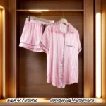 Women's Summer Sexy Pajamas Two Piece Set Striped Silk New Loungewear Party Senior Evening Wear Satin Autumn Cardigan Short Set