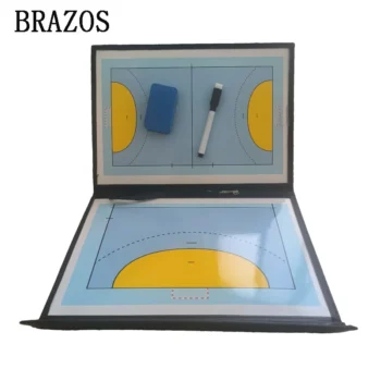 Portable Handball Tactical Board Basketball Board Tactic Foldable PU Handball Basketball Game Board Training Magnet Clipboard