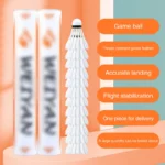 12Pcs Professional Badminton Balls,white Goose Feather Shuttlecock Stable Training Sport Badminton Ball Sport Accessories