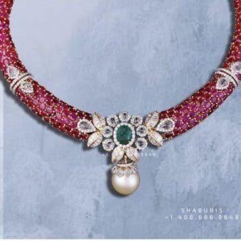 Nakshi Jewelry Polki Necklace Diamond Necklace Beaded Necklace Tanzanite Necklace Diamond Jewelry Moissanite Necklace Bridal-SHABURIS