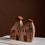 Charming Ceramic Old Houses | 7" Crooked House Decor | Ceramic Big Houses | Artisan-Made Crooked Home | Rustic Old & Crooked Ceramic Houses