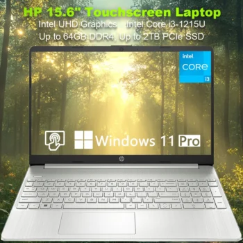 HP 2024 Newest Business Laptop,15.6" Touchscreen Laptop,Intel Core i3-1215U,Up to 64GB RAM,2TB SSD,Intel UHD Graphics,Win 11 Pro