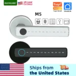 RAYKUBE M5 US Free Delivery Tuya BLE Smart Fingerprint Door Lock Electronic Lock with Password/Key/Card/Tuya APP Unlock