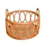 Newborn Photography Props Basket Baby Photo Posing Retro Woven Rattan Round Basket Shoot Container For 0-6 Months Infants