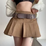 kf-Hab153a04ebe2491082dfa329e256dd4dW-New-Fashion-Khaki-with-Belt-High-Waist-Pleated-Skirt