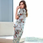 kf-HTB1YEBPaTjxK1Rjy0Fnq6yBaFXaL-Nightgowns-Women-100-Silk-Nightcloth-Printed-Two-Pieces-Set-Short-Sleeve-Elastic-Waist-Long-Pants-Loose