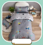 3Pcs Cotton Crib Bed Linen Kit Cartoon Baby Bedding Set Includes Pillowcase Bed Sheet Duvet Cover Without Filler