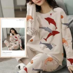 kf-S3c44b38f10294b8db2d497acc267be87w-Spring-Autumn-Big-Size-5XL-Women-Polyester-Pajamas-Plaid-Sleepwear-Long-sleeved-Homewear-Sets-Womens-Simple