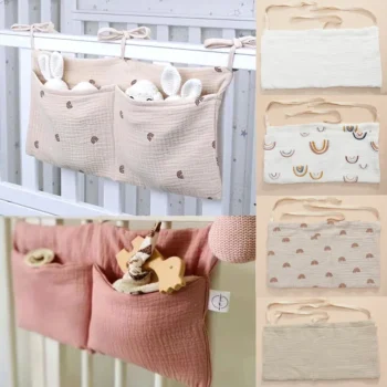 1pc Portable Baby Crib Storage Bag Multifunctional Newborn Bed Headboard Organizer For Kids Baby Bedding Diaper Bag
