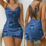 kf-S5551bd6ec09c43dcb609cd7deaa20388Y-Bow-Knot-Womens-Dresses-Lace-Dress-Disney-Satin-Surface-Pajama-Skirt-Stitch-Fashion-Summer-2024-Party