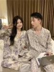 kf-Sead4101be86048578fdcda5e30e9f502E-100-Cotton-Ruffle-Couple-Sleepwear-Women-Men-Painting-Pyjamas-Long-Sleeve-Nightdress-Autumn-Winter-Sets-Pants