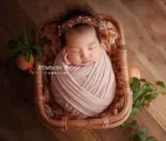 Baby Photography Basket Baby Props Vintage Woven Rattan Basket Newborn 100 Days Photography Props Basket Baby Posing Sofa Bed