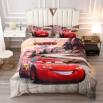 Disney Lightning McQueen 95 Cars Bedding Set Sheet Pillowcase Single Twin Full Bedclothes Children Boy Bed Bedroom Set Covers
