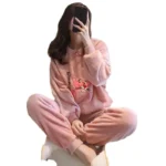 kf-Sfeec52c3e58c4a03ba27552e4df7f851P-Women-s-Winter-Flannel-Long-Sleeve-Thickened-with-Coral-Velvet-Cute-Autumn-Home-Furnishing-Set-in