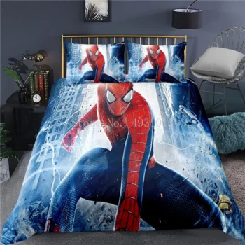 Disney 3D Bedding Set Children Adult Room Duvet Cover Pillowcase Avengers Spiderman Twin Single Double Queen King Boys Kids Gift