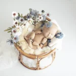 Newborn Photography Props Woven Rattan Basket Retro Split Chair Baby Girl Boy Photo Shoot Sofa Bed Studio Fotografie Accessoires
