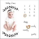 Ylsteed Newborn Milestone Blanket Photography Props Baby Monthly Grownth Blanket Infant Photo Shooting Backdrop