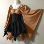 kf-Sd9760a3ccc4c4130a754e10e17b37c6cF-European-and-American-Medieval-Retro-Contrasting-Slim-Fitting-Skirt-with-Flying-Sleeves-Large-Swing-Skirt-One