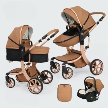 3 in 1 Baby stroller, equipped with car seats, high landscape stroller for newborns, versatile functions, can be sat or lie down