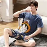 kf-S3b5eb33eab5b4e0b8a6dfca69f33a46a3-Summer-Shorts-Pajamas-Set-for-Men-Cartoon-Anime-Nightwear-Hat-Print-Pyjama-Casual-Home-Clothes-Japan