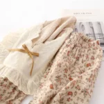 kf-Se182a48ea0b847a5a56512e13f2ad7c6i-French-Vintage-Rose-Pajamas-Women-Cotton-Home-Clothes-Loose-Long-Sleeves-Pijama-Sexy-Mujer-V-Neck