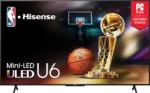 55-Inch Class U6 Series Mini-LED ULED 4K UHD Google Smart TV (55U6N, 2024 Model) - QLED, Motion Rate 240, HDR 10+, Full Array