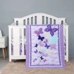 Purple Cartoon Cotton baby girl crib bedding set Baby Boy Girl Unisex Cot Bedding Set 3Piece Comforter Fitted Sheet Crib Skirt