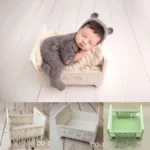Newborn Photography Crib Retro Style Baby Photo Container Props Studio Wooden Baby Photography Accessories