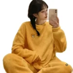 kf-S1bf96999dacf4322a3c55aff471252aaG-Yellow-Purple-Light-Green-Bear-Duck-Pattern-Flannel-Pajamas-Women-S-Warm-Woolen-Cartoon-Casual-Home