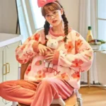 kf-Sfeec52c3e58c4a03ba27552e4df7f851P-Women-s-Winter-Flannel-Long-Sleeve-Thickened-with-Coral-Velvet-Cute-Autumn-Home-Furnishing-Set-in