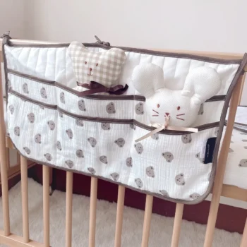 Cotton Newborn Crib Organizer Toys Baby Bed Hanging Storage Bags Diaper Pocket for Crib Bedding Set Accessories Nappy Store Bags