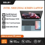 Laptop Dual Screen Intel N100 Backlit Keypad 32GB RAM 2TB SSD Fingerprint Unlock 180° Fold HD Camera Business DDR4 Computer