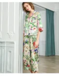 kf-S705b65d9899f4e16a391d333d815896dt-100-Mulberry-Silk-Women-s-Pajamas-2-Piece-Suit-Elegant-Loungewear-Floral-Button-Long-Sleeve-Shirt