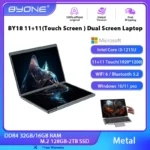 BYONE 11+11 Inch Dual Screen Laptop Intel Core I3 Gaming Laptop Dual Touch Screen Win11 Office Computer Tablet PC Notebook WiFi6