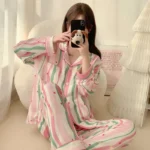 kf-Sfb0ce1c7a702432797e42b68964a3395e-Leisure-Wear-Gauze-Women-Pajamas-Sleepwear-Female-2-Piece-Set-Ink-Painting-Printing-Nightwear-Pyjamas-Home