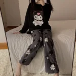 kf-S95e6c7ac5ec14ed48448ac8fa375d6cdP-Kawaii-Kuromi-Long-Sleeve-Pajamas-Set-Women-Anime-Sanrioed-Autumn-Pajamas-Pants-Two-Piece-Comfort-Soft
