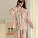 kf-Sfb0ce1c7a702432797e42b68964a3395e-Leisure-Wear-Gauze-Women-Pajamas-Sleepwear-Female-2-Piece-Set-Ink-Painting-Printing-Nightwear-Pyjamas-Home